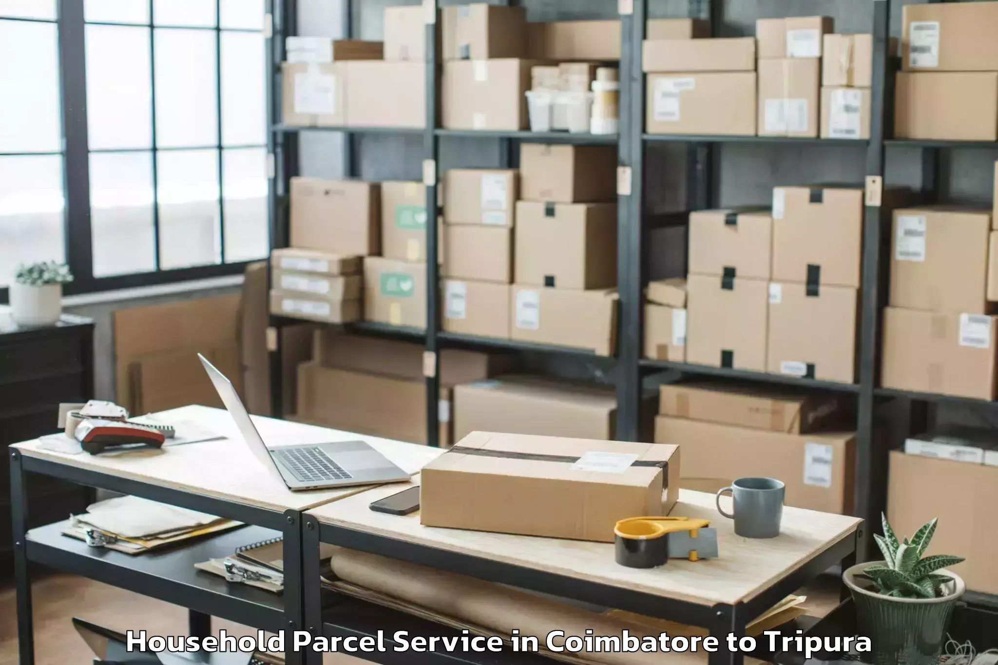 Top Coimbatore to Tulashikhar Household Parcel Available